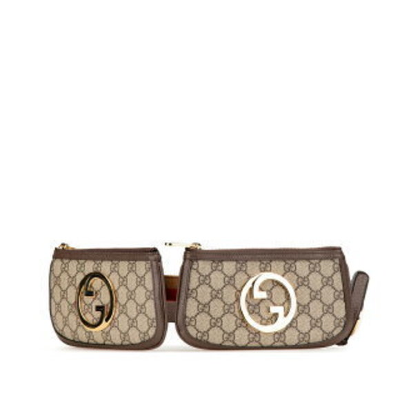 Gucci GG Supreme Blondie Waist Bag Body Brown Leather - Picture 1 of 8